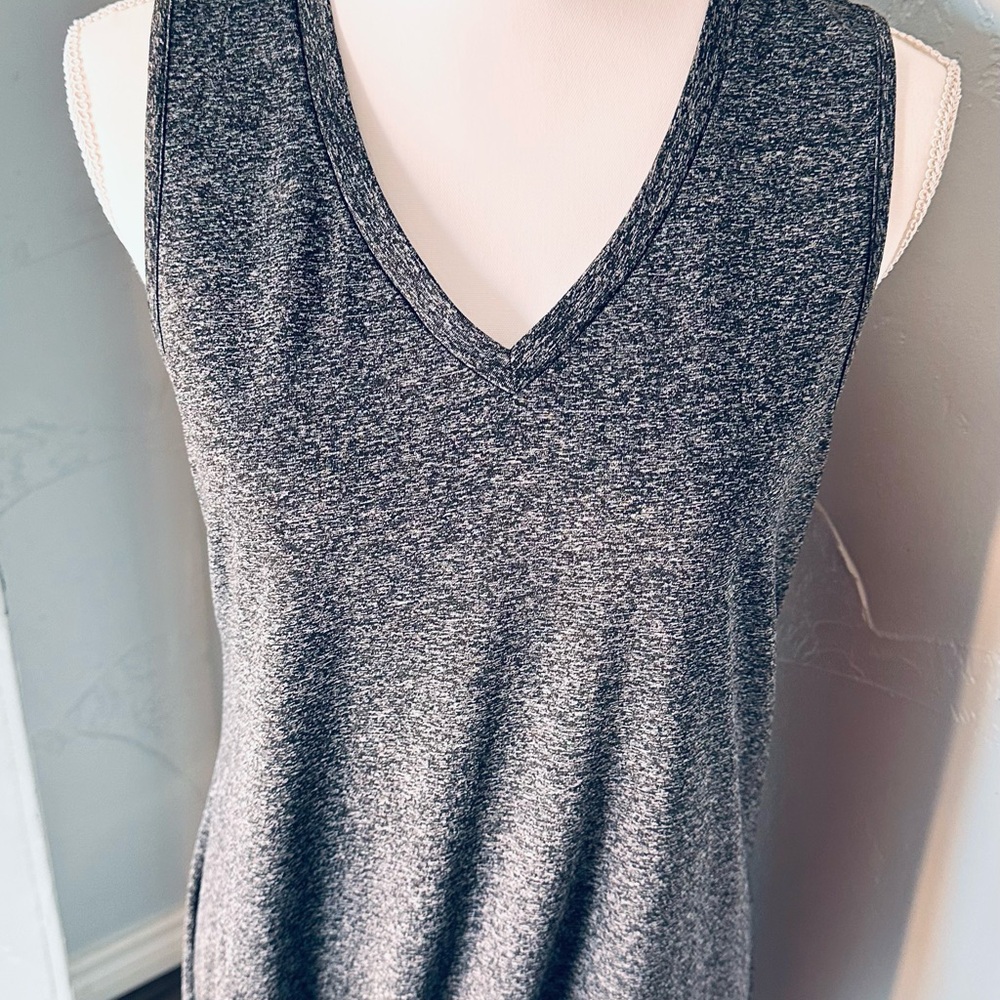 Gray Ruched Mini Dress Tank Top Style - Picture 5 of 7